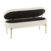 Lumisource Chloe Storage Bench in Gold Metal and Cream Velvet BC-CHLOE STOR AUVCR